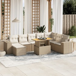 Gartenmöbel Sofa Garnitur Gartengarnitur Garten Sitzgruppe 9-tlg. Schwarz vidaXL
