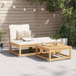 Gartensofa mit Kissen Garten Mittelsofa Ecksofa Fußhocker Massivholz Akazie