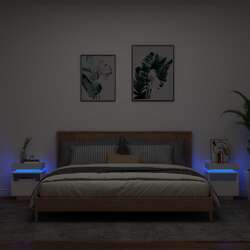 1/2er Set Nachttisch mit LED-Leuchten Kommode Schrank Nachtschrank Nachtkommode 