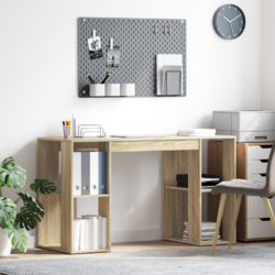 Modern Schreibtisch mit 4 Stauraum Computertisch PC Tisch Bürotisch Arbeitstisch