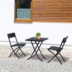 Outsunny Polyrattan 3 tlg. Bistroset Sitzgruppe Rattan Gartenmöbel Set Garnitur