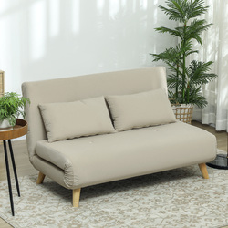 HOMCOM Schlafsofa 2-Sitzer Sofa mit Bettfunktion, Klappsofa mit Kissen