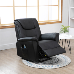 HOMCOM Sessel mit Aufstehhilfe, Verstellbarer Massagesessel Kunstleder