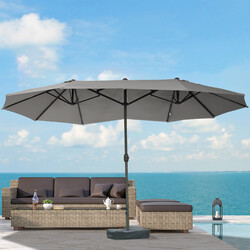 Outsunny Sonnenschirm mit Schirmständer Gartenschirm Doppel 460x270cm