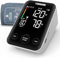 Vimmk Blutdruckmessgerät Oberarm, Digital, LED Display Arrhythmie 2x120 Speicher