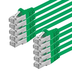 10 Stück 0,5m CAT6 Kabel S/FTP PiMF Patchkabel LAN Netzwerk Ethernet Gigabit 10x