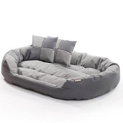 Hundebett Hundekissen Hundekorb Haustierbett Matte Hundesofa Dunkelgrau/Grau