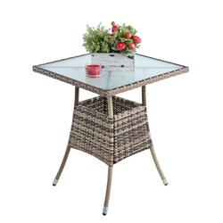 Polyrattan Beistelltisch Gartentisch 57 cm Rattan Tisch Balkontisch Gartenmöbel