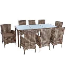 Polyrattan Sitzgruppe Essgruppe Gartenmöbel Set Rattanmöbel Gartenset Rattan✔ für 8 Personen ✔ 3 Farben wählbar ✔ UV-beständig ✔