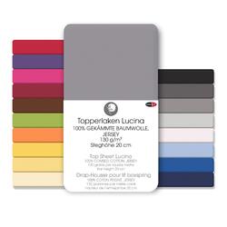 Jersey Topperspannbettlaken 200x200-200x220 2er Set Rundumgummi Lucina CelinaTex