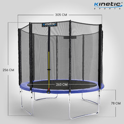 KINETIC SPORTS Outdoor Trampolin mit Leiter Netz Kindertrampolin Gartentrampolin