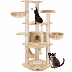 HAPPYPET Kratzbaum 11cm Sisalstämme XXL Katzenbaum MaineCoon Kletterbaum MASSIV