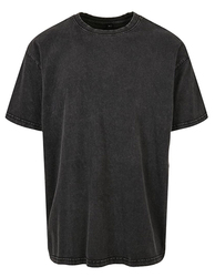 Build Your Brand Acid Washed Heavy Oversize Tee T-Shirt washed Used Look 
