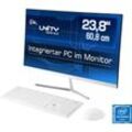CSL Unity F24-GLS mit Windows 10 Home All-in-One PC (23,8 Zoll, Intel Celeron N4120, UHD Graphics 600, 8 GB RAM, 256 GB SSD), weiß
