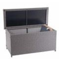 Poly-Rattan Kissenbox MCW-D88, Gartentruhe Auflagenbox Truhe ~ Basic grau, 63x135x52cm 320l