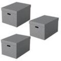 3 Esselte Home Aufbewahrungsboxen 50,0 l grau 35,5 x 51,0 x 30,5 cm