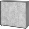 HAMMERBACHER Schiebetürenschrank 1753S, V1753S/G/M/BS grafit, beton 2 Fachböden 120,0 x 40,0 x 110,0 cm
