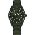 Keramikuhr JACQUES LEMANS "Liverpool, 42-10F" Armbanduhren grün (grün, schwarz) Herren Quarzuhren