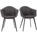 Dunkelgraue Designer-Stühle aus Stoff und Metall (2er-Set) TAYA
