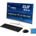 CSL Unity F24B-GLS mit Windows 10 Home All-in-One PC (24,1 Zoll, Intel® Celeron N4120, UHD Graphics 600, 16 GB RAM, 1000 GB SSD), schwarz