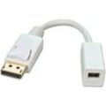 LINDY 41060 DisplayPort / Mini-DisplayPort Adapterkabel [1x DisplayPort Stecker - 1x Mini-DisplayPort Buchse] Weiß 15.00 cm