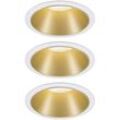 Paulmann 93406 Cole Coin Einbauleuchte 3er Set LED 6.50 W Weiß, Gold