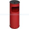 Standascher VAR H 61 K Abfallsammler rund 17 L rot aus verzinktem Stahlblech, bodenschonender Kantenschutz