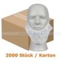 Einweghaube Abena Bartmaske Polypropylenvlies weiß Karton Karton mit 2000 Stück, ca. 25 cm breit, elastisches Band