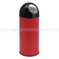 Mülleimer Bulletbin 40 L rot-schwarz Metall Abfallbehälter mit verzinktem Inneneimer