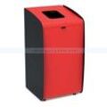 Abfallsammler Orgavente Roxy schwarz-rot 80 L Recyclingstation mit rotem Frontpanel und schwarzen Seiten