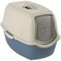 Rotho MyPet Eco Bailey Katzentoilette mit Deckel und Aktivkohlefilter, blau/weiss (recycelt)