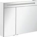 FACKELMANN Spiegelschrank CL 90 - weiß Badmöbel Breite 90 cm, 2 Türen, doppelseitig verspiegelt, silberfarben|weiß