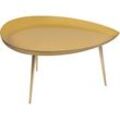 Niedriger Design-Tisch aus gelblackiertem Stahl DROP