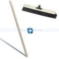Besen Nölle 40 cm Power Stick mit Stiel aus Holz SET- bestehend aus Straßenfeger mit Power Stick und Stiel