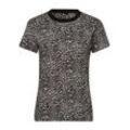 The Kooples T-Shirt Damen Baumwolle Rundhals gemustert, schwarz