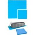 Eyepower - 5,1 m² Poolunterlage - 8 eva Matten 81x81 Pool Unterlage - Unterlegmatten Set - blau
