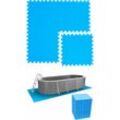 Eyepower - 15 m² Poolunterlage - 64 eva Matten 50x50 Pool Unterlage - Unterlegmatten Set - blau