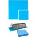 Eyepower - 10,1 m² Poolunterlage - 16 eva Matten 81x81 Pool Unterlage - Unterlegmatten Set - blau