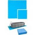 Eyepower - 12,6 m² Poolunterlage - 20 eva Matten 81x81 Pool Unterlage - Unterlegmatten Set - blau