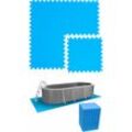 Eyepower - 15,9 m² Poolunterlage - 68 eva Matten 50x50 Pool Unterlage - Unterlegmatten Set - blau