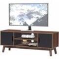 TV-Staender Fernsehschrank Holz, TV-Schrank für TVs bis zu 50', Fernsehtisch mit offenem Regal, Sideboard Wohnzimmerschrank für Wohnzimmer &