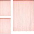 3 x Fadenvorhang, 145x245 cm, Tunneldurchzug, kürzbar, Fadenstore für Türen & Fenster, Fadengardine, waschbar, rot