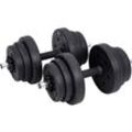 Songmics - Hantelset 2× 10kg Kurzhanteln Set L:42cm mit 2 Stangen Workout Fitness Training Gewichtheben Fitnessstudio SYL20HBK - Schwarz