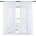 Vorhänge mit Kräuselband Stores Gardinen Weiß kurz transparent 140x245cm (BxH), 2er Set Gardinen Fensterschals Voile für Wohnzimmer Schlafzimmer