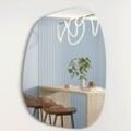 Albatros Designerspiegel Asymmetrisch 90 x 70 cm Wandspiegel oder Türspiegel, Moderne organische Form Spiegel Oval und Groß Asymmetrischer Spiegel unförmig und Rahmenlos, Größe:60cm x 45cm