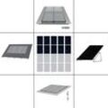 Mounting Systems - 2 reihiges Befestigungssystem für Solarmodule, Montage zur Hochkant Verlegung bei 4 Modulen für Flachdach