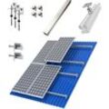 Mounting Systems - 1 reihiges Befestigungssystem für Solarmodule, Montage zur Hochkant Verlegung bei 4 Modulen für Flachdach