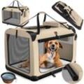 Hundebox Hundetransportbox faltbar Inkl.Hundenapf Transporttasche Hundetasche Transportbox für Haustiere, Hunde und Katzen Haustiertransportbox,