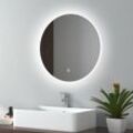 Badspiegel mit Beleuchtung Rund Rahmenloser led Badezimmerspiegel ф50cm (Kaltweißes Licht, Touch-Schalter) - Emke