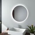 Badspiegel mit Beleuchtung Rund Rahmenloser led Badezimmerspiegel ф60cm (Kaltweißes Licht, Touch-Schalter) - Emke